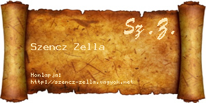 Szencz Zella névjegykártya